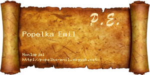 Popelka Emil névjegykártya